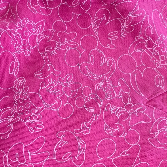 Disney Minnie & Mickey Mouse Hot Pink Puffed Sleeve Sweatshirt - Picture 2 of 4